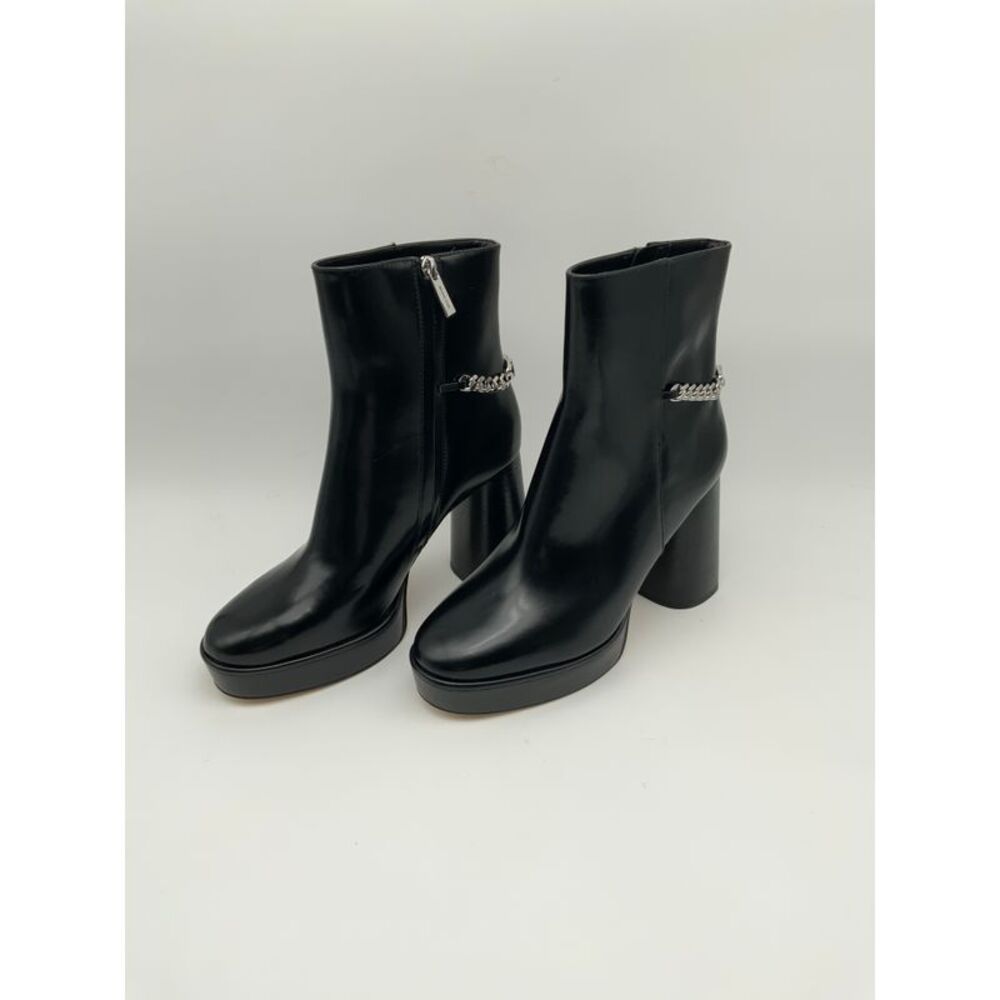 Michael Kors Black Heeled Boots with Silver Accent